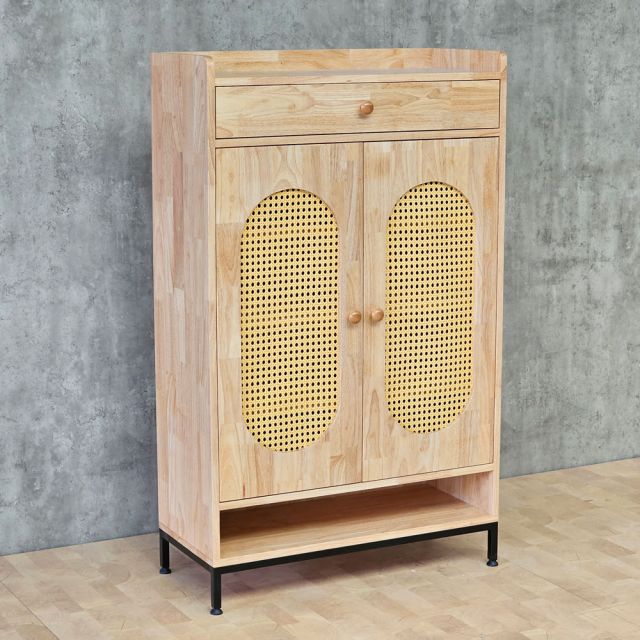 Tủ giày lưới mắt cáo 80x35x130cm gỗ cao su KG68102