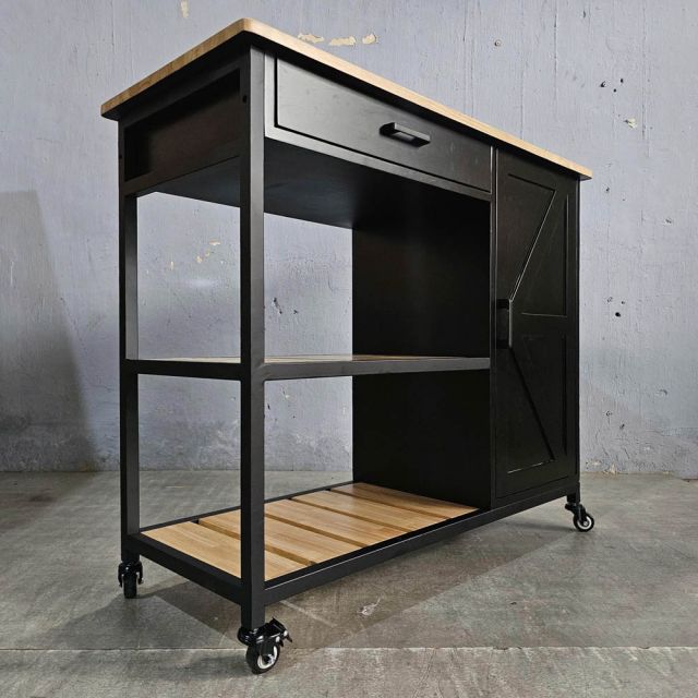 Kệ bếp di động REXO 105x45x95cm gỗ cao su KB68068