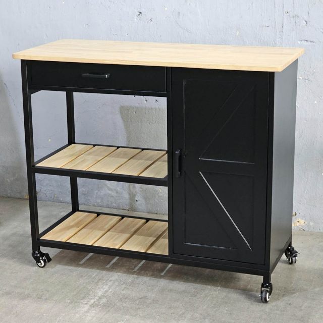 Kệ bếp di động REXO 105x45x95cm gỗ cao su KB68068