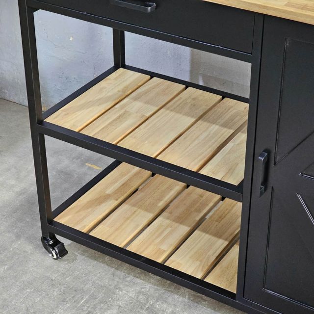 Kệ bếp di động REXO 105x45x95cm gỗ cao su KB68068