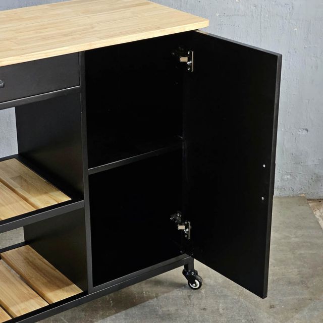 Kệ bếp di động REXO 105x45x95cm gỗ cao su KB68068