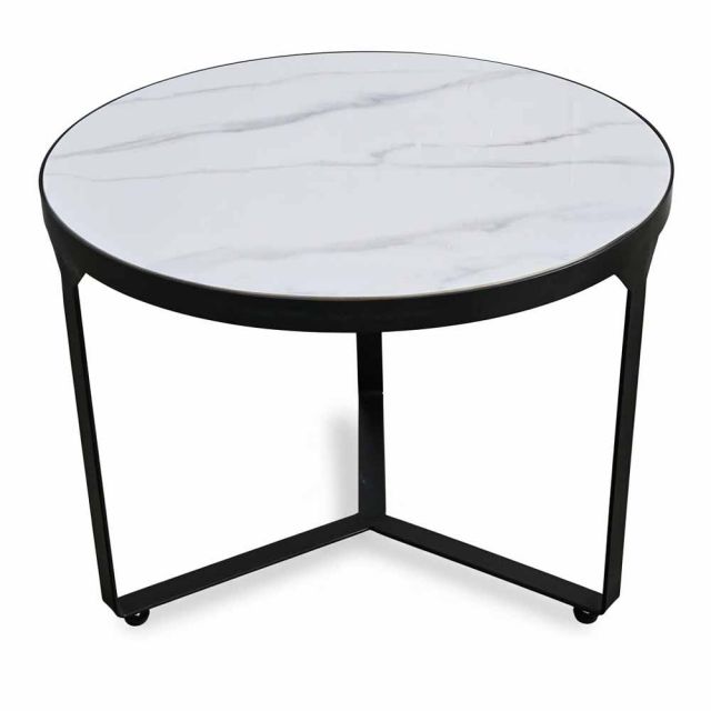 Bàn sofa tròn đk 60cm mặt ceramic TT68357