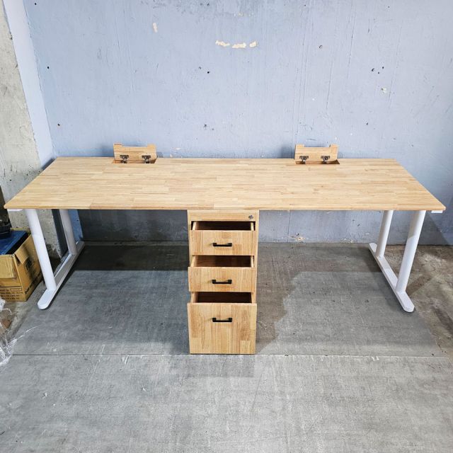 Bàn cụm 2 người có ngăn giấu tiền 240x80cm gỗ cao su HBTO048