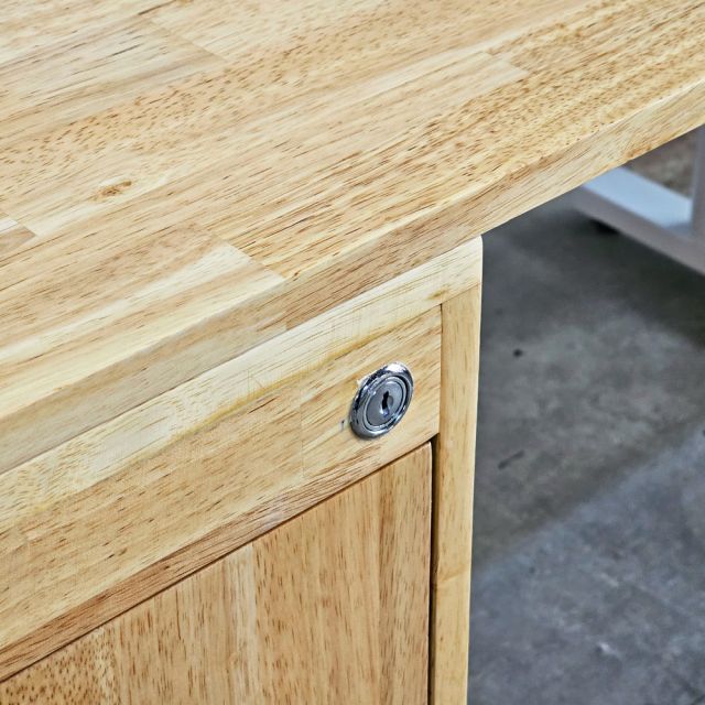 Bàn cụm 2 người có ngăn giấu tiền 240x80cm gỗ cao su HBTO048