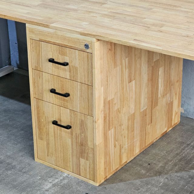 Bàn cụm 2 người có ngăn giấu tiền 240x80cm gỗ cao su HBTO049