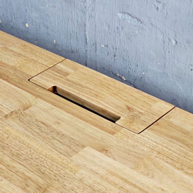 Bàn cụm 2 người có ngăn giấu tiền 240x80cm gỗ cao su HBTO048