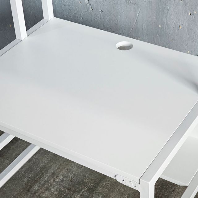 Bàn học trẻ em liền kệ 80x60x153cm gỗ cao su FD68084