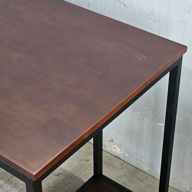 Bàn máy tính liền chân kệ 160x60cm gỗ cao su BD68120