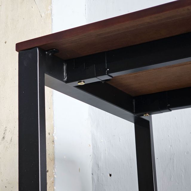 Bàn làm việc 200x60cm gỗ cao su hệ Rectang lắp ráp - HBRT036