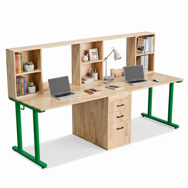 Bàn cụm 2 người có ngăn giấu tiền 240x80cm gỗ cao su HBTO049