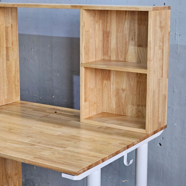 Bàn cụm 2 người có ngăn giấu tiền 240x80cm gỗ cao su HBTO049