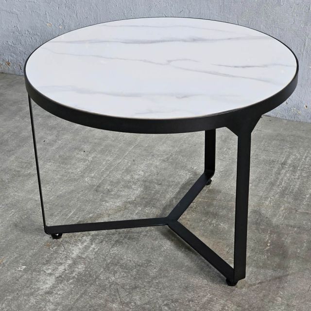 Bàn sofa tròn đk 60cm mặt ceramic TT68357