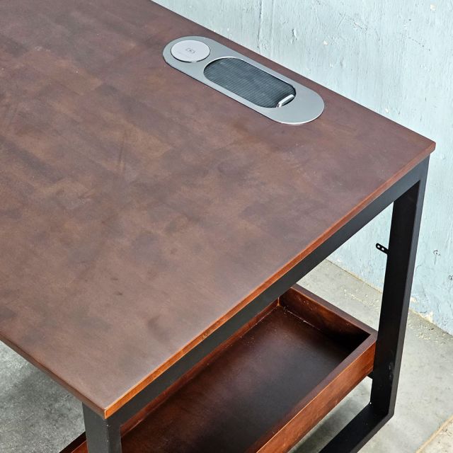 Bàn máy tính có hộp điện thông minh 180x80cm gỗ cao su ZD028