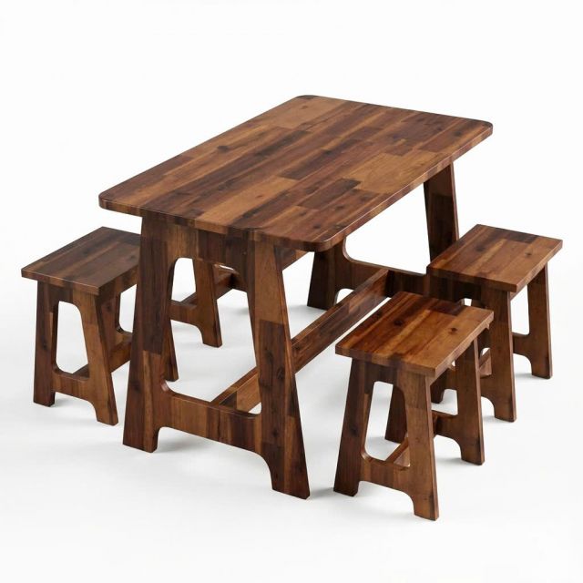 Combo bộ bàn ghế ăn gỗ tràm BBA225