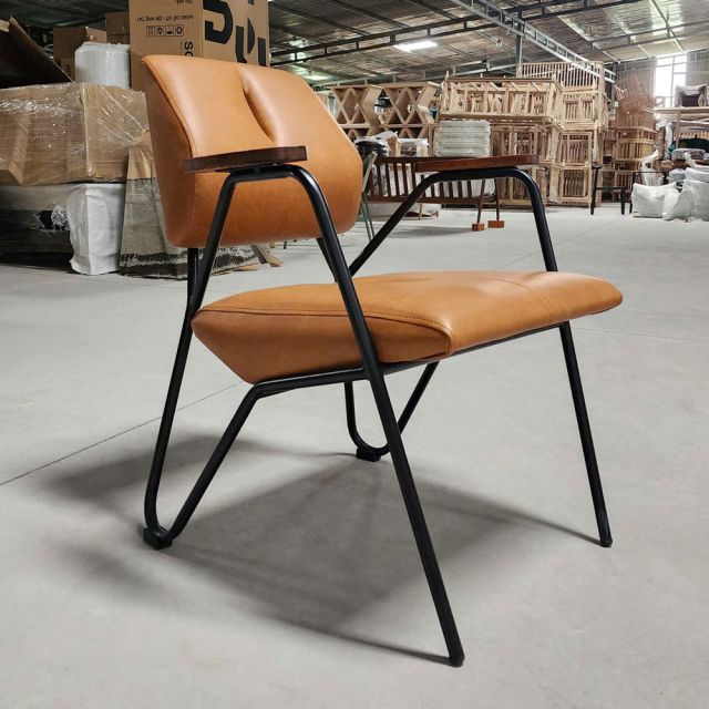 Ghế tựa thư giãn Cooper nệm bọc da Si khung sắt GSK056