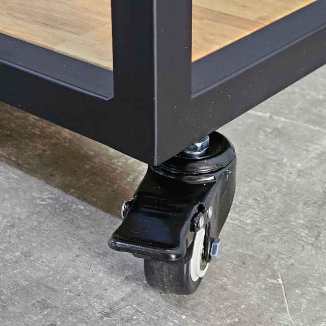 Kệ bếp di động 3 tầng 64x40x89cm gỗ cao su KB68082