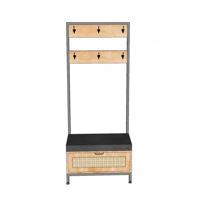 Kệ giày có băng ghế ngồi 70x37x170cm gỗ cao su KG68103