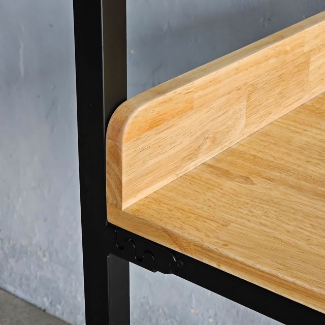 Kệ cho máy giặt và máy sấy gỗ cao su khung sắt 77x62x190cm KMG68010