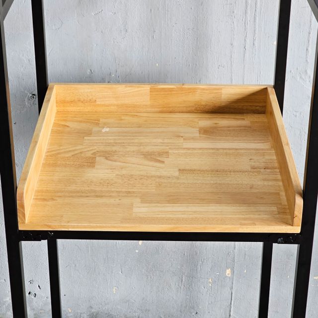 Kệ cho máy giặt và máy sấy gỗ cao su khung sắt 77x62x190cm KMG68010