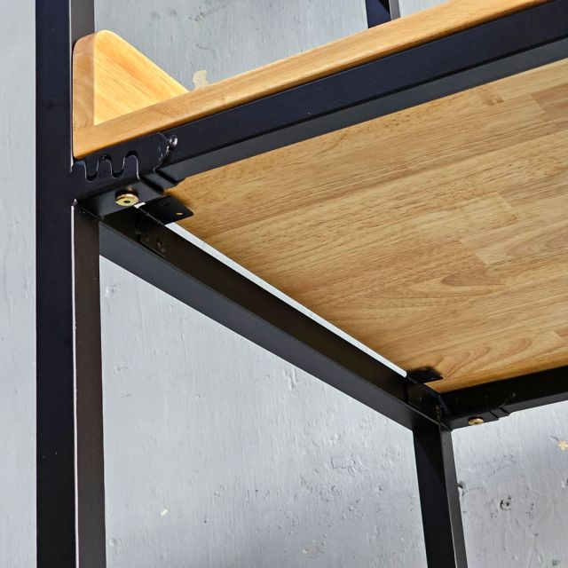 Kệ cho máy giặt và máy sấy gỗ cao su khung sắt 77x62x190cm KMG68010