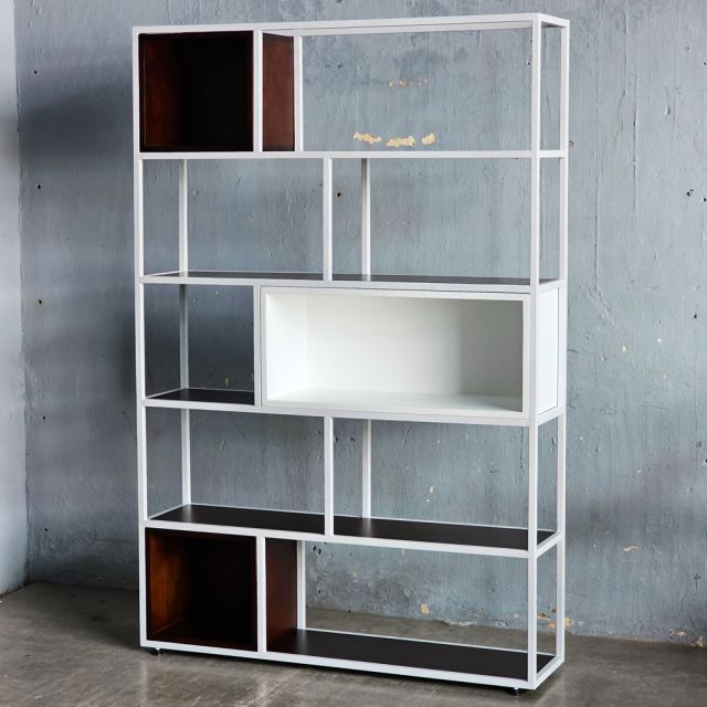 Kệ trang trí ZIVA 120x30x180cm gỗ cao su KS68348