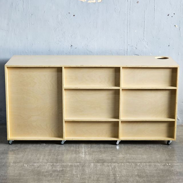 Quầy pha chế di động 180x60x80cm plywood phủ veneer Brich BLT68029