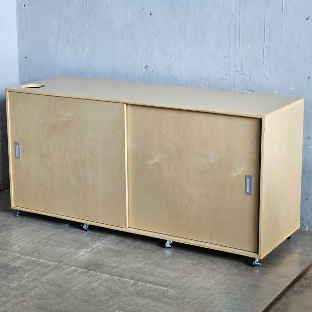 Quầy pha chế di động 180x60x80cm plywood phủ veneer Brich BLT68029