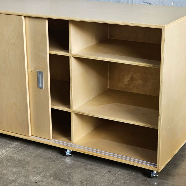 Quầy pha chế di động 180x60x80cm plywood phủ veneer Brich BLT68029