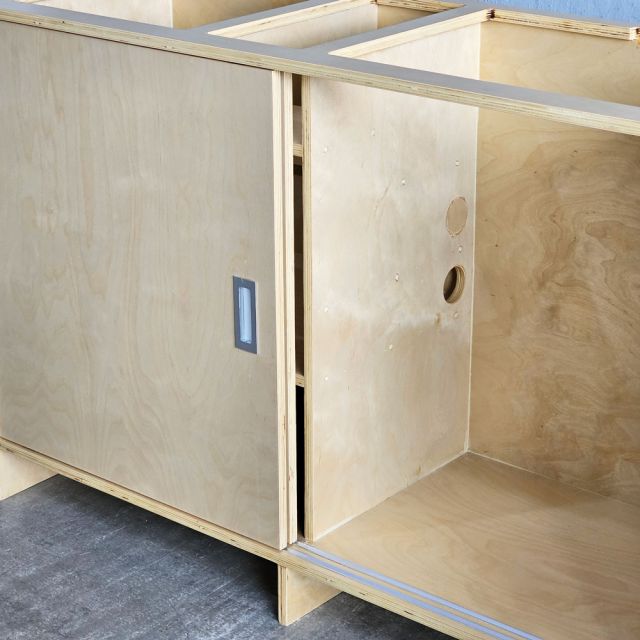 Quầy pha chế 130x50x88cm plywood phủ veneer Brich BLT68030