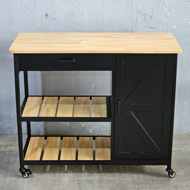 Kệ bếp di động REXO 105x45x95cm gỗ cao su KB68068