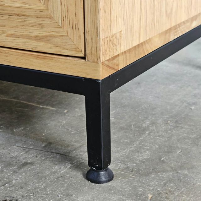 Tủ kệ nhà bếp đôi 160x45x140cm gỗ cao su KB68083