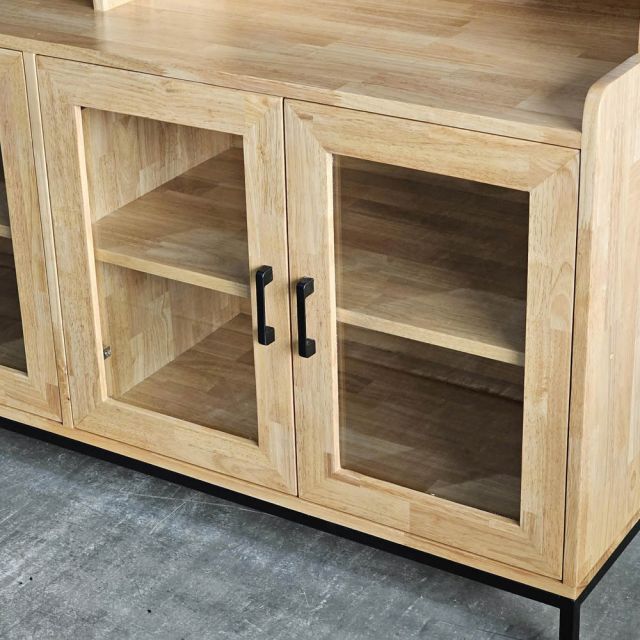 Tủ kệ nhà bếp đôi 160x45x140cm gỗ cao su KB68083