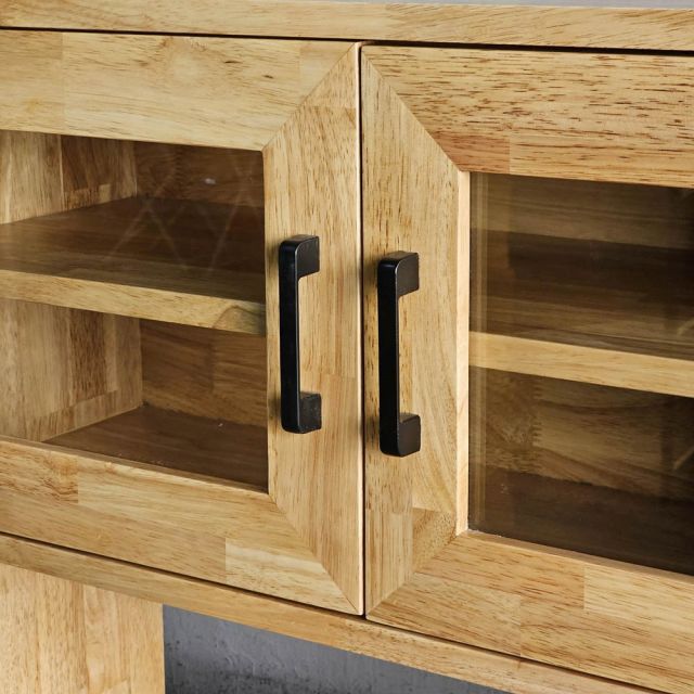 Tủ kệ nhà bếp đôi 160x45x140cm gỗ cao su KB68083