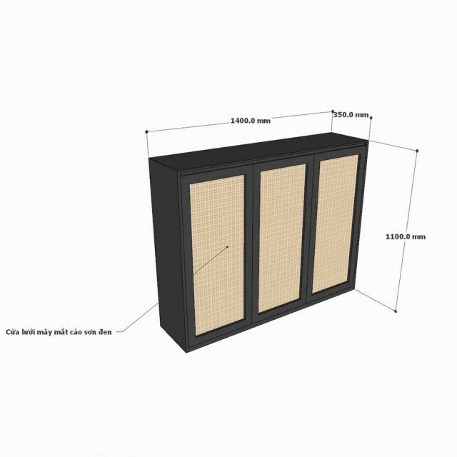 Tủ để giầy dép 140x35x110cm gỗ cao su KG68107