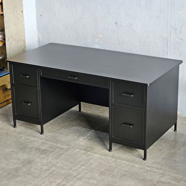 Bàn giám đốc 160x80cm chân bàn kết hợp tủ gỗ cao su BGD68052