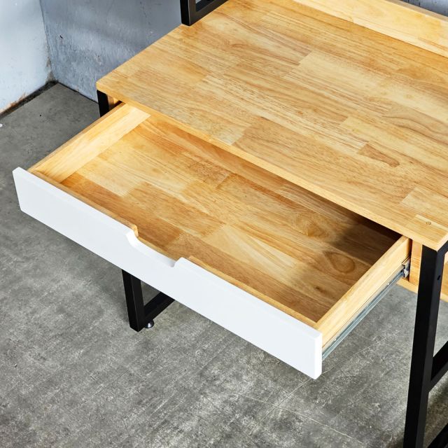 Bàn học liền kệ nhỏ 80x50x150cm gỗ cao su FD68085