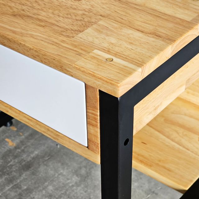 Bàn học liền kệ nhỏ 80x50x150cm gỗ cao su FD68085