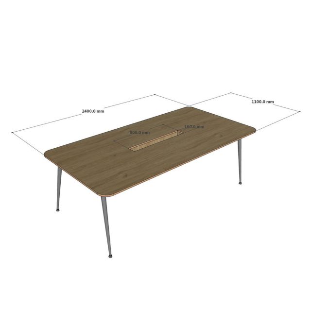 Bàn họp chữ nhật 240x110cm gỗ plywood hệ CONE HBCO077