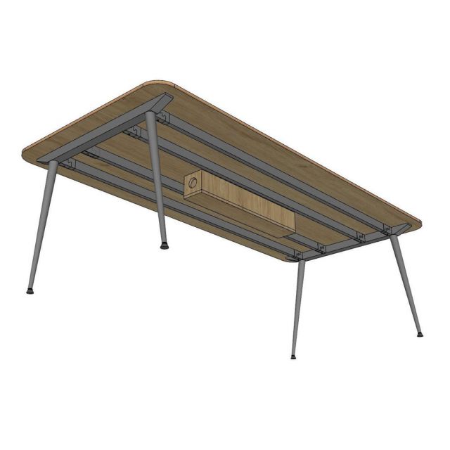 Bàn họp chữ nhật 240x110cm gỗ plywood hệ CONE HBCO077
