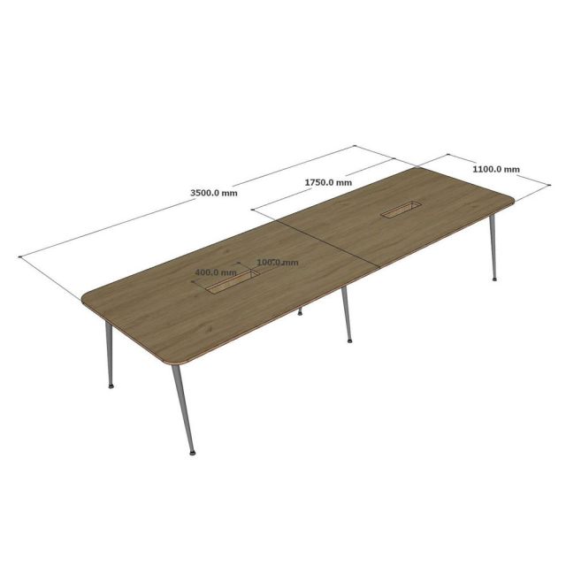 Bàn họp dài 350x110cm gỗ plywood hệ CONE HBCO076