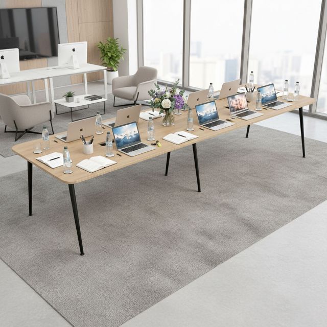 Bàn họp dài 350x110cm gỗ plywood hệ CONE HBCO076