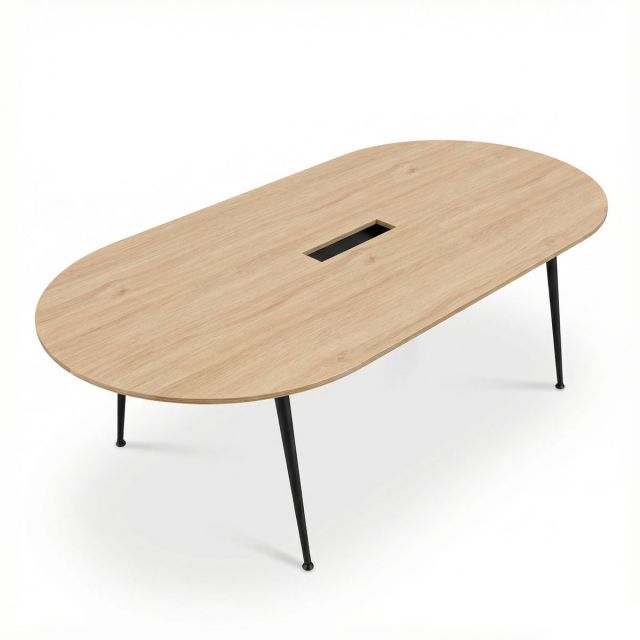 Bàn họp Oval 240x120cm gỗ plywood hệ CONE HBCO075