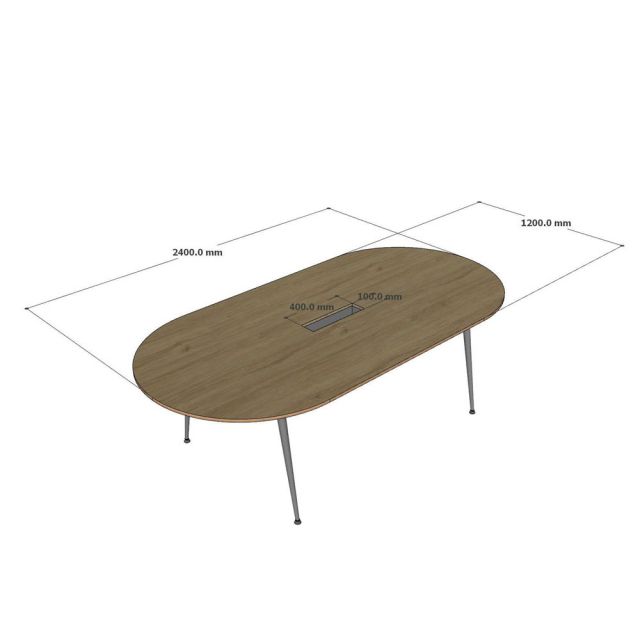 Bàn họp Oval 240x120cm gỗ plywood hệ CONE HBCO075