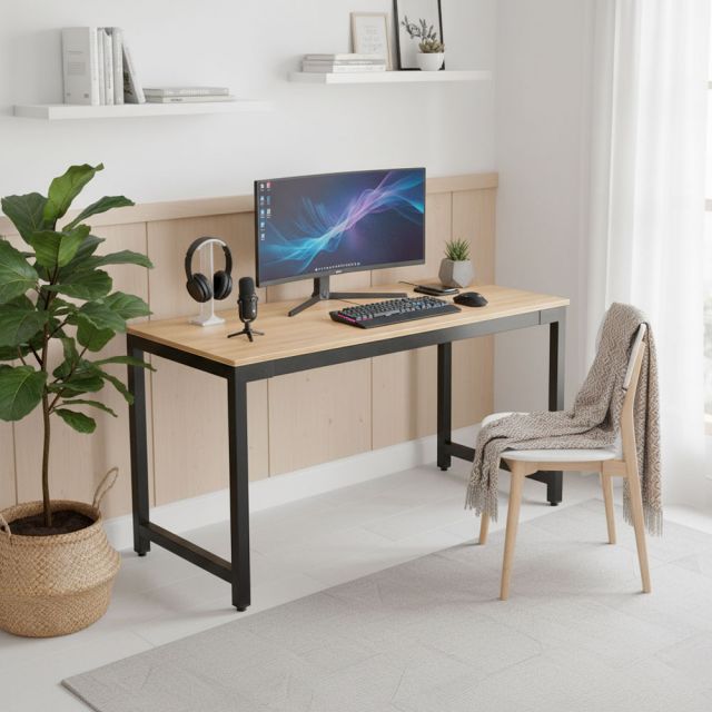 Bàn làm việc 140x60cm gỗ plywood hệ URA HBUR012