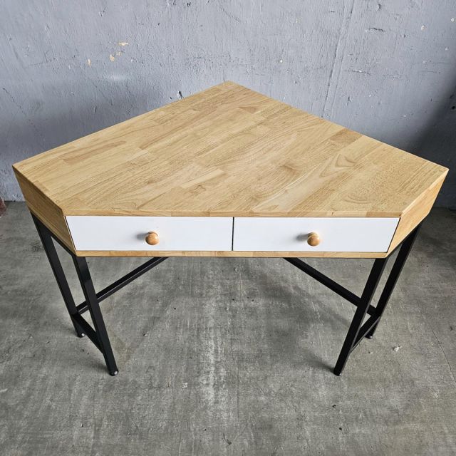 Bàn làm việc góc tường có ngăn kéo 80x80cm gỗ cao su CD68022