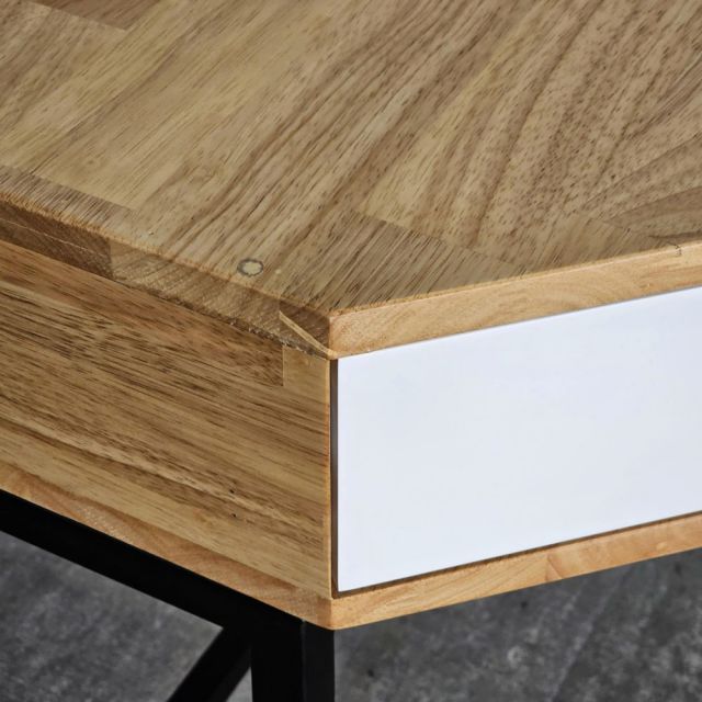 Bàn làm việc góc tường có ngăn kéo 80x80cm gỗ cao su CD68022