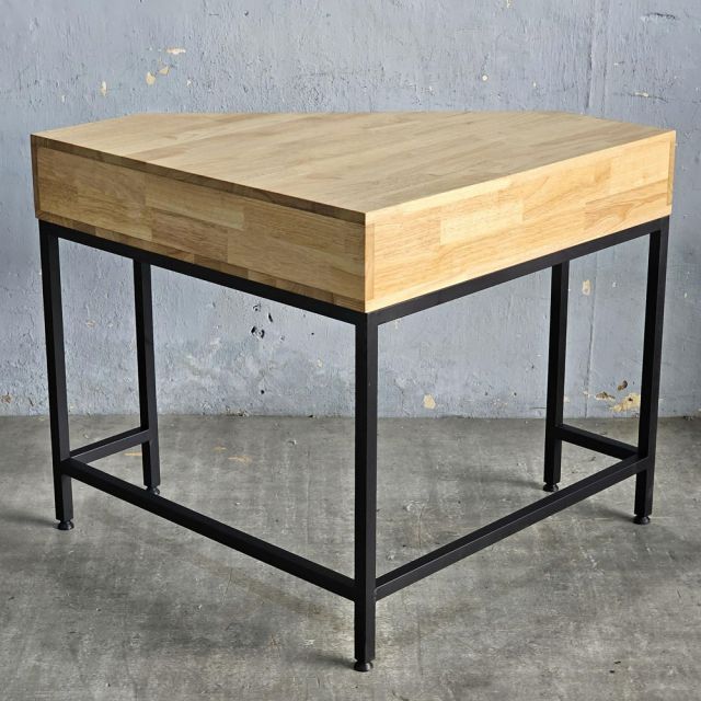 Bàn làm việc góc tường có ngăn kéo 80x80cm gỗ cao su CD68022
