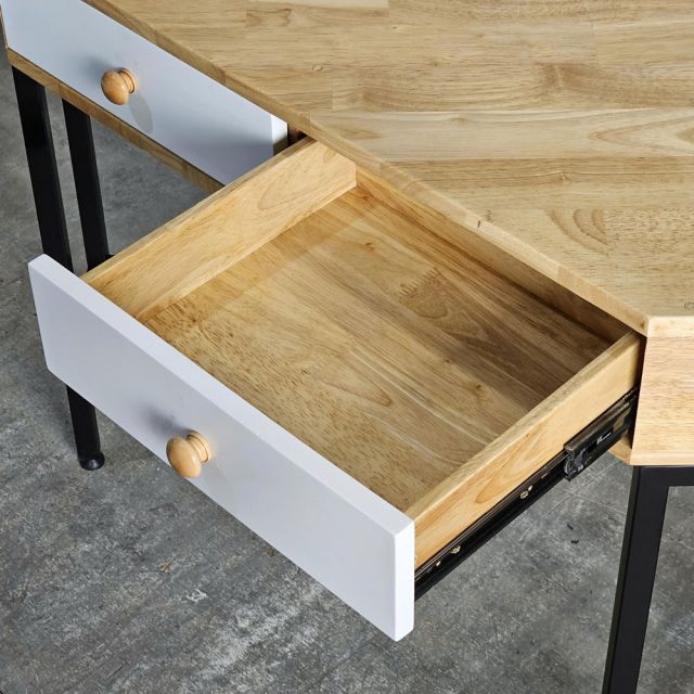 Bàn làm việc góc tường có ngăn kéo 80x80cm gỗ cao su CD68022