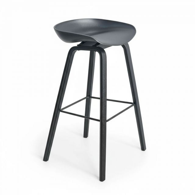 Ghế quầy bar mặt nhựa chân gỗ sồi GBAK017