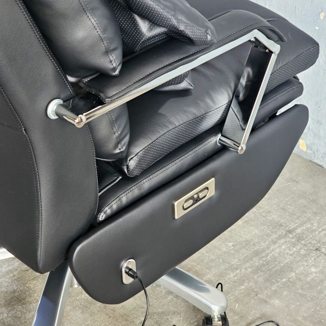 Ghế giám đốc da bò chỉnh điện ngả nằm chân nhôm GAK996